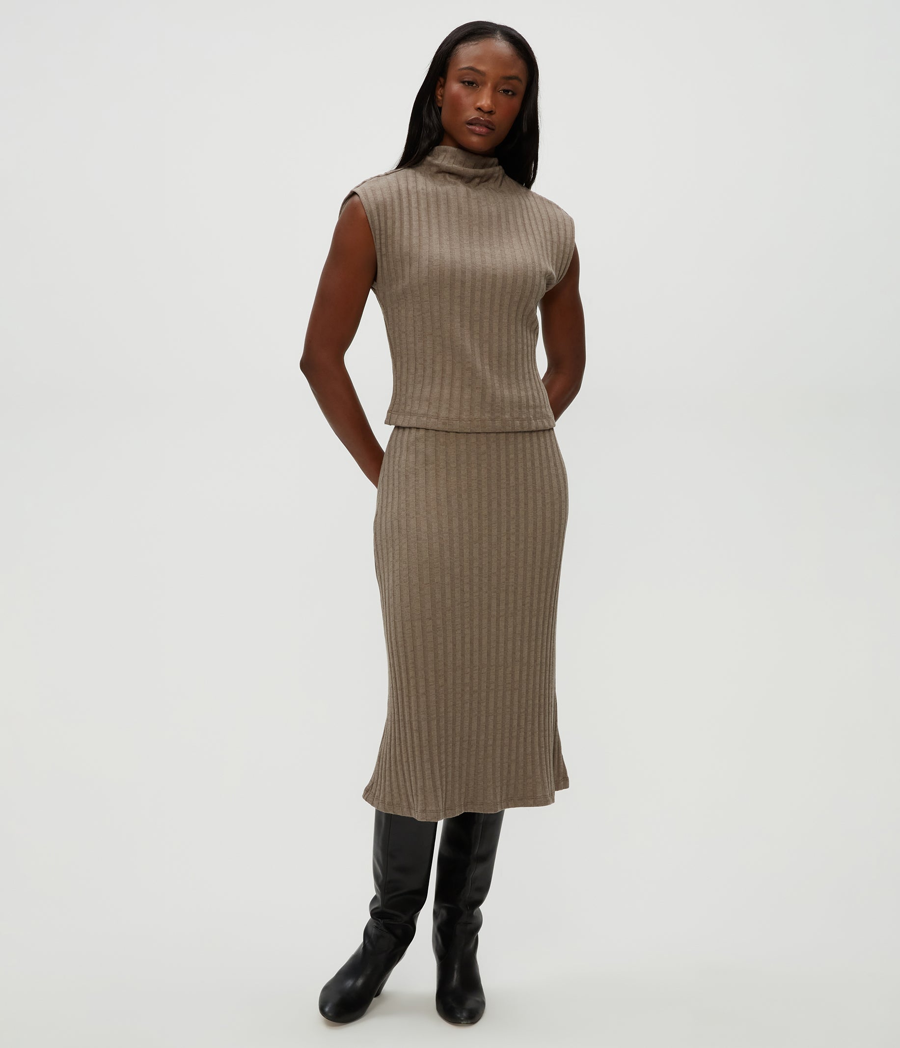 スカート theredthread S knit fit skirt cocoon Shania Midi Skirt