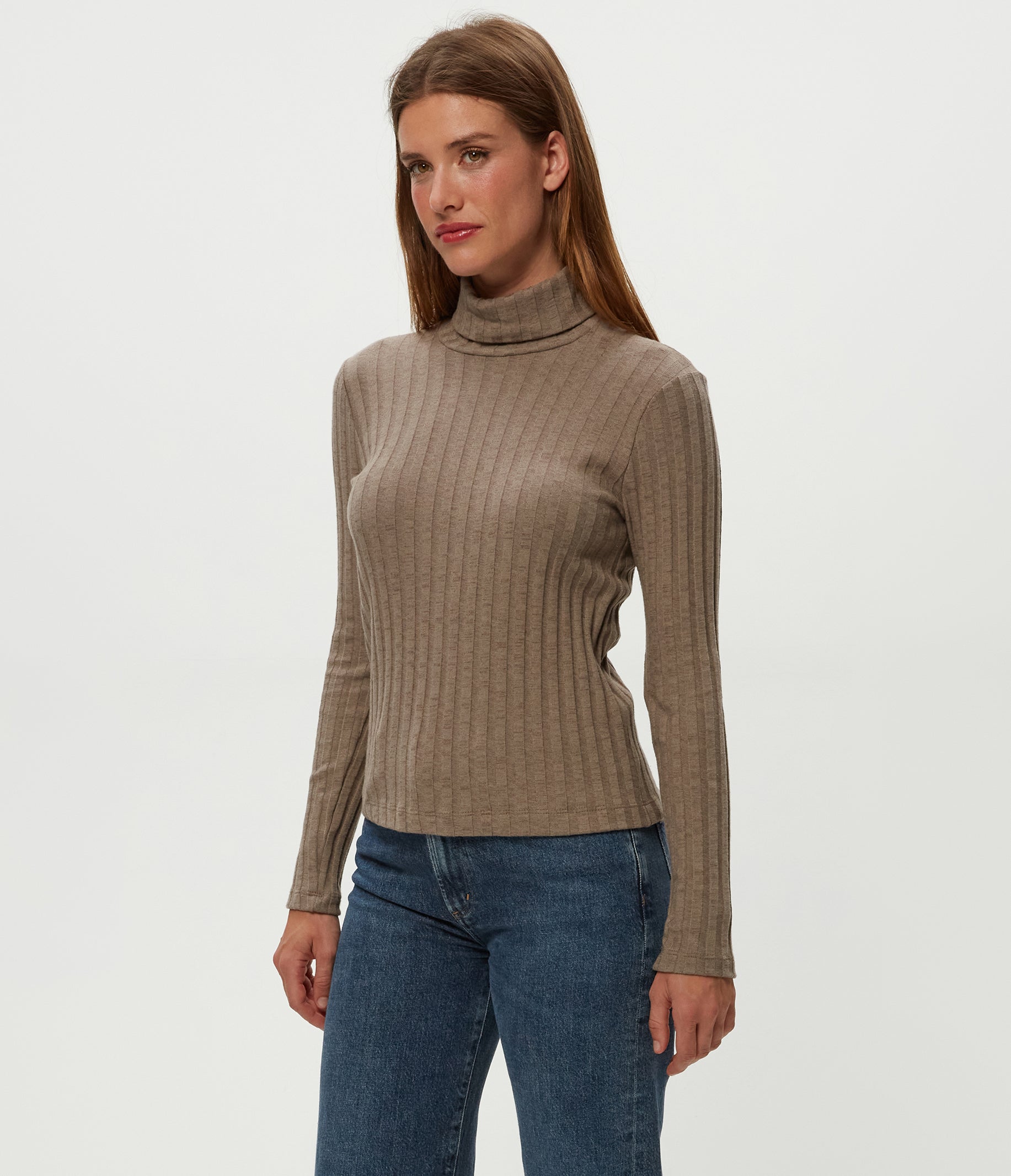 (取寄) マイケル スターズ レディース ライリー T ネック Michael Stars women Riley T Neck Cobblestone Riley Turtleneck