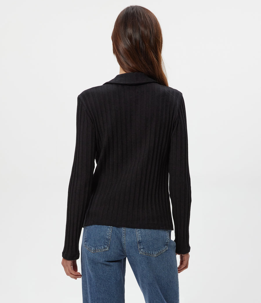 Liyah Collard Top in Black Back View  #BLACK