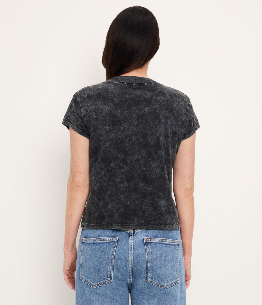 Harlan Mineral Wash Cropped V-Neck Tee BLACK / XL #BLACK
