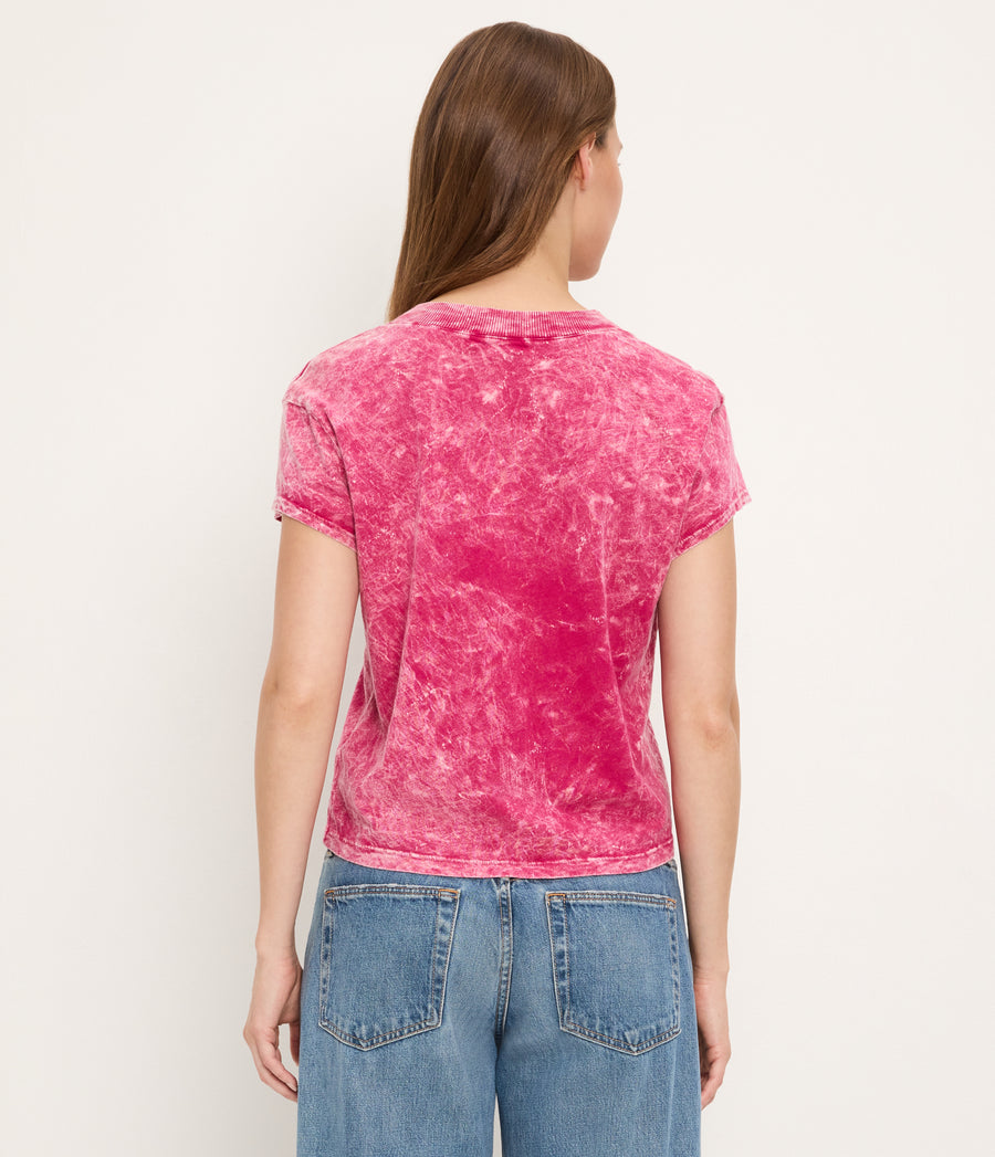 Harlan Mineral Wash Cropped V-Neck Tee FRENCH ROSE / XL #FRENCH ROSE