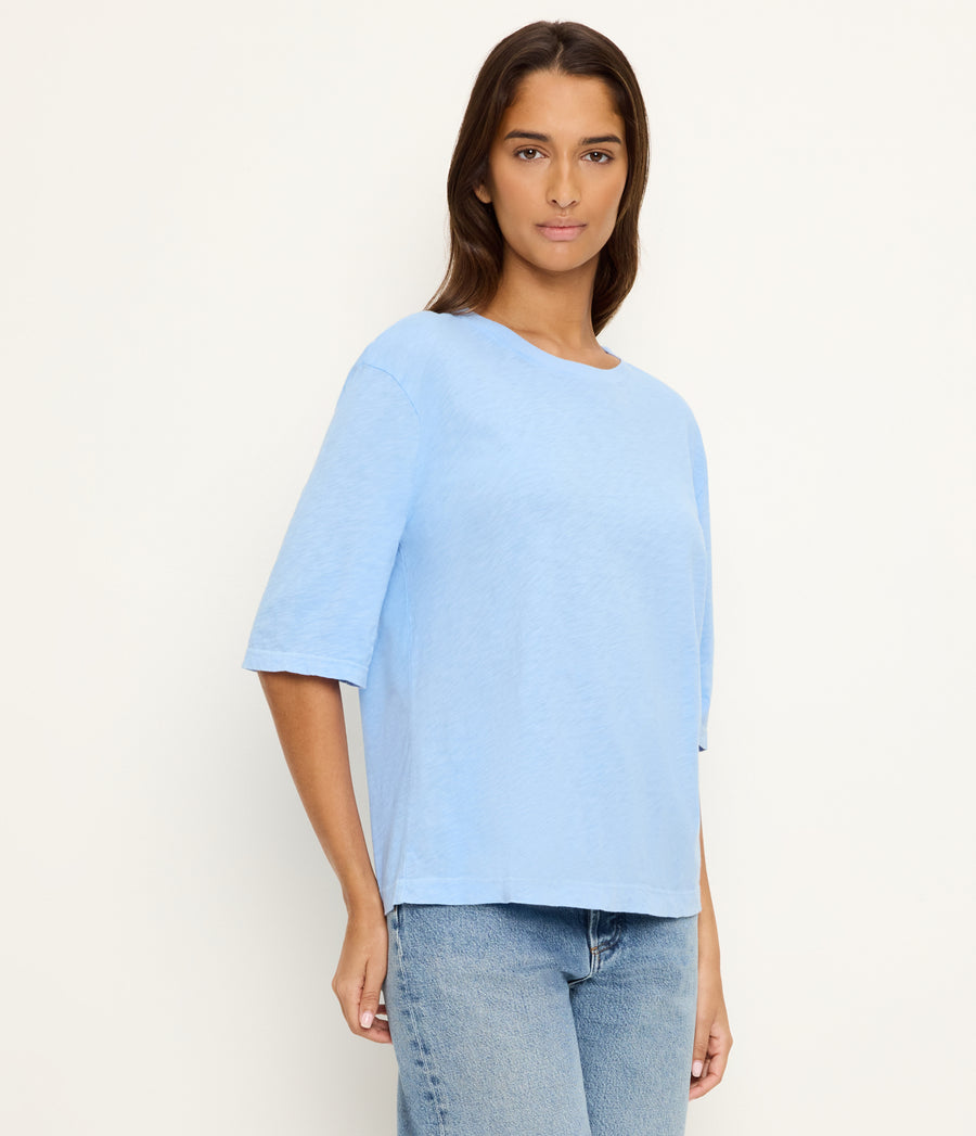 Reid Oversized Crew in SKY Blue Side View #SKY