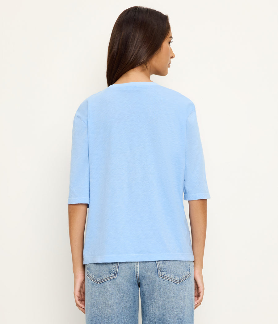 Reid Oversized Crew in SKY Blue Back View #SKY