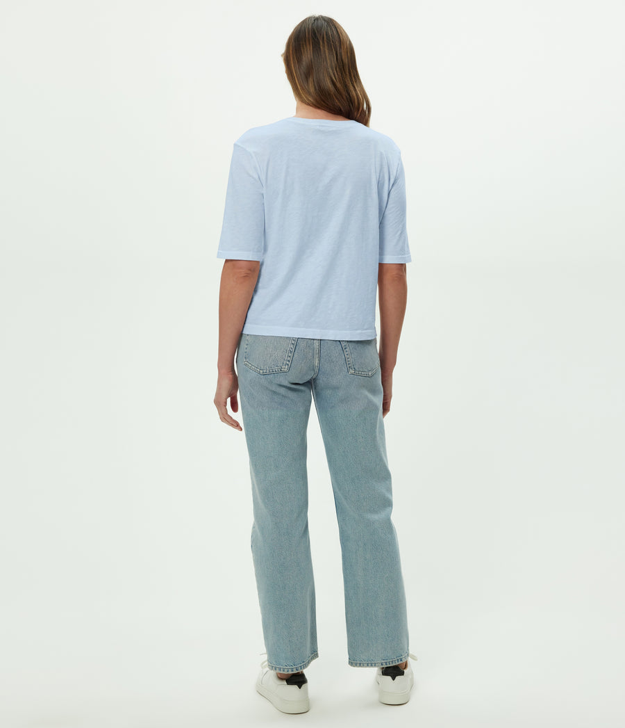 Reid Oversized Crew in SPLASH Blue  Back View #SPLASH