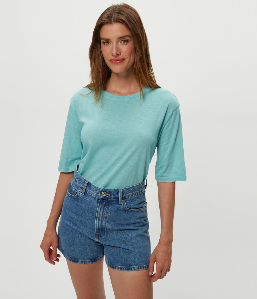 Reid Oversized Crew in  SERENE BLUE up View #SERENE