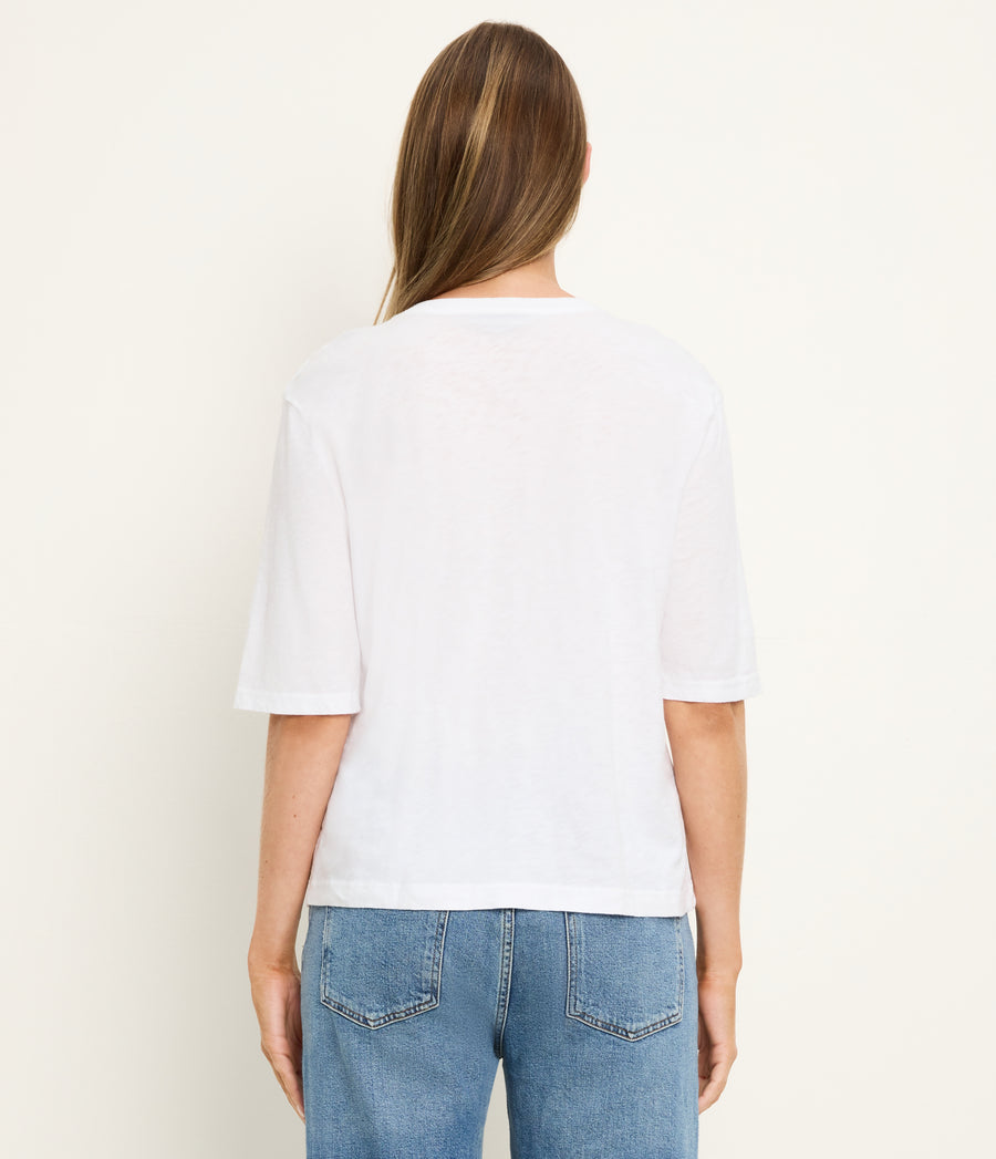 Reid Oversized Crew in White Back View  #WHITE