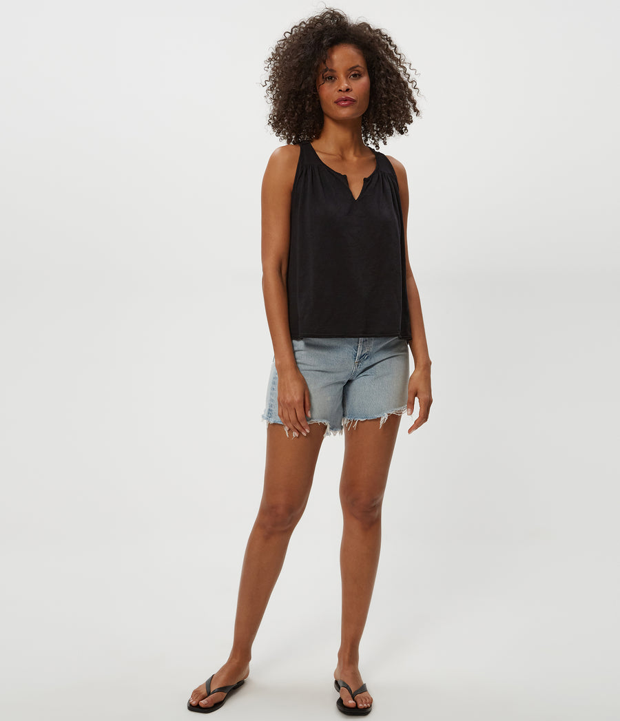 ISLA TANK in Black Full Body View #BLACK