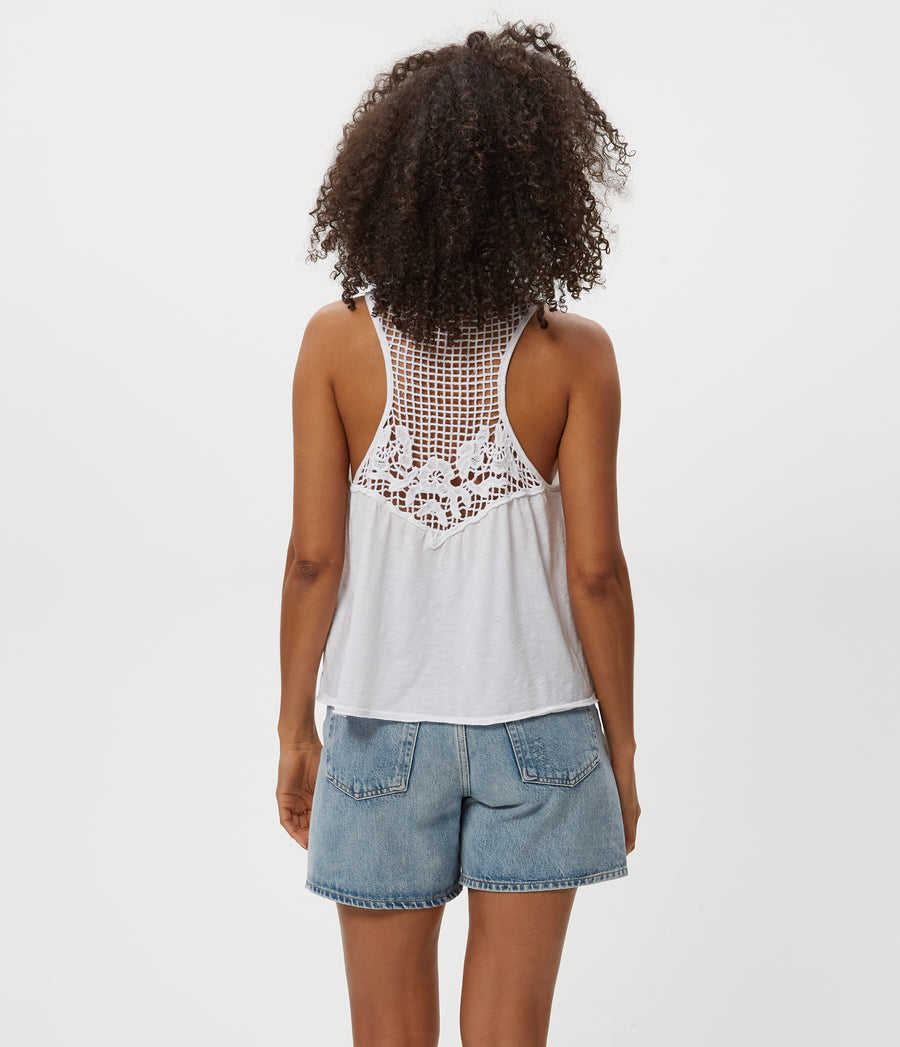 ISLA TANK in White Back View #WHITE