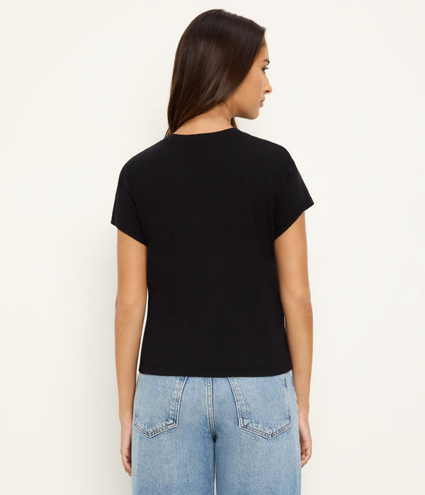 Grayson Cropped Tee in Black Back View  #BLACK