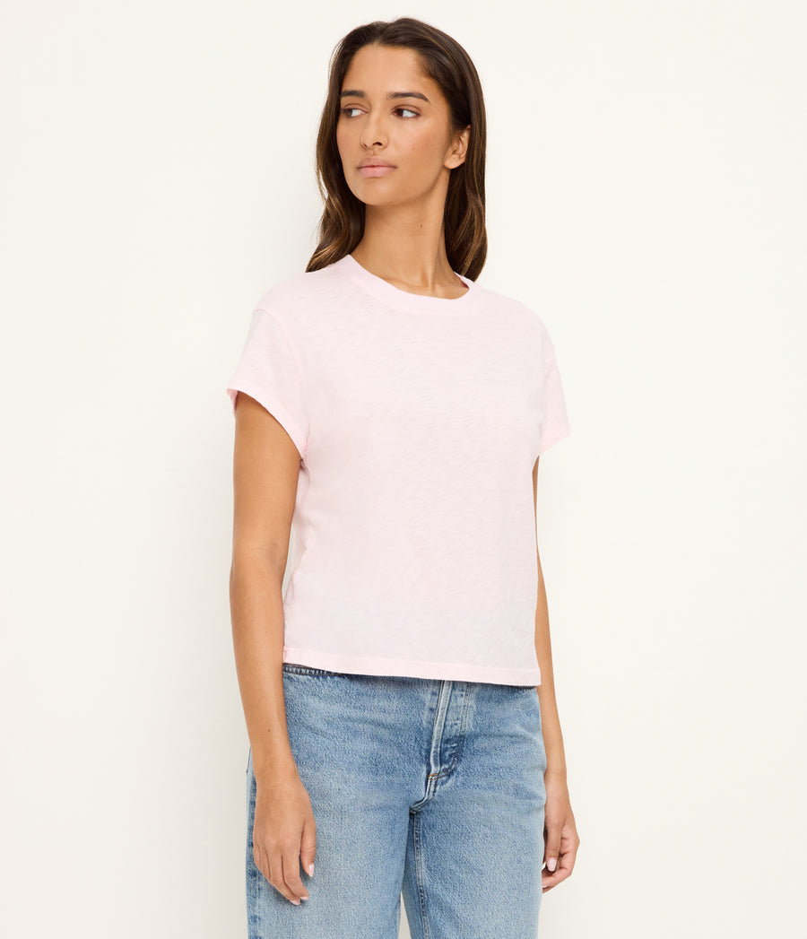 Grayson Cropped Tee in BLUSH Pink Side View #BLUSH