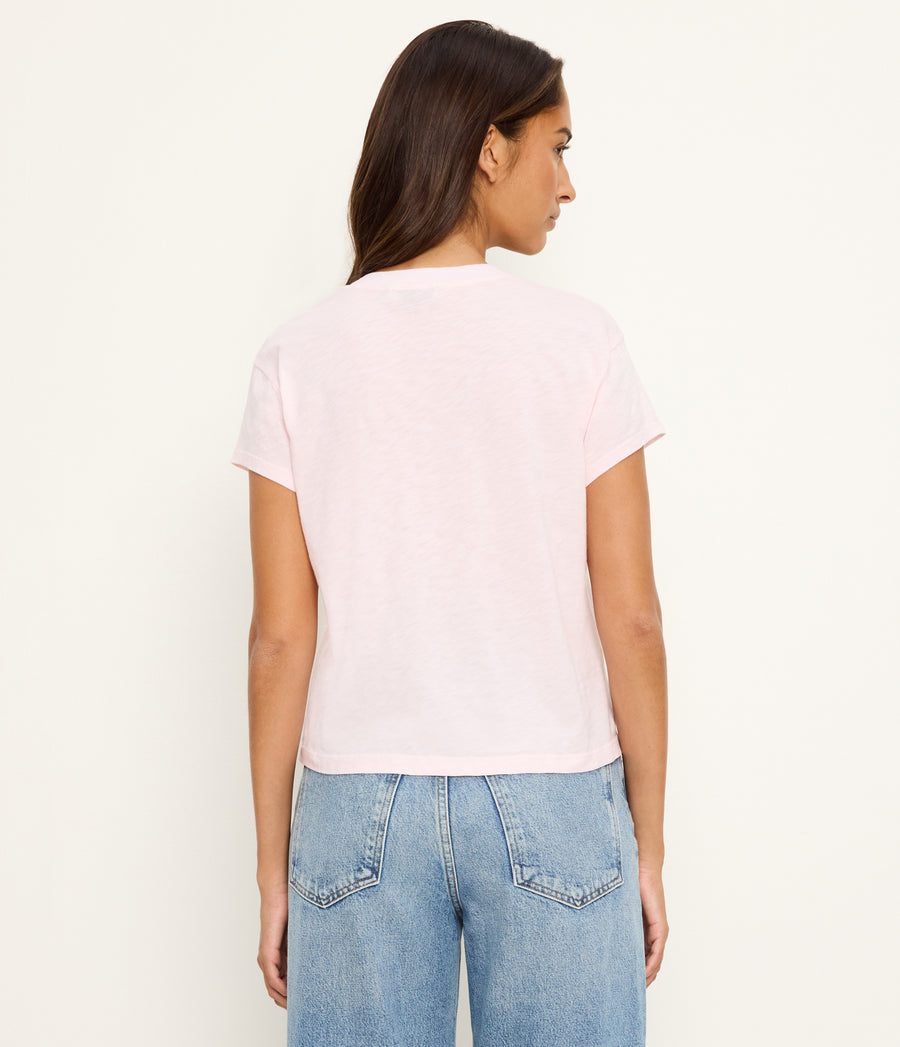 Grayson Cropped Tee in BLUSH Pink Back View #BLUSH