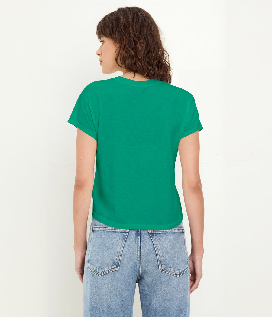 Grayson Cropped Tee in MALDIVES Green Back View #MALDIVES