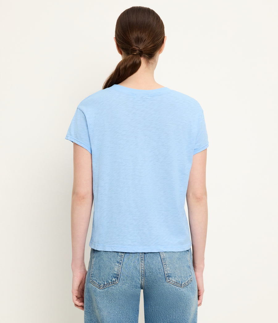 Grayson Cropped Tee in SKY Blue Back View #SKY