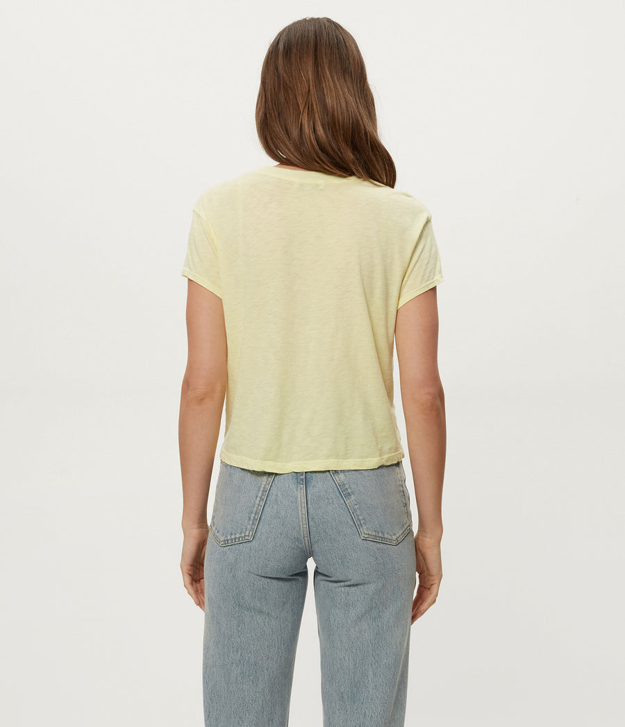 Grayson Cropped Tee in BUTTERCUP Yellow Back View #BUTTERCUP