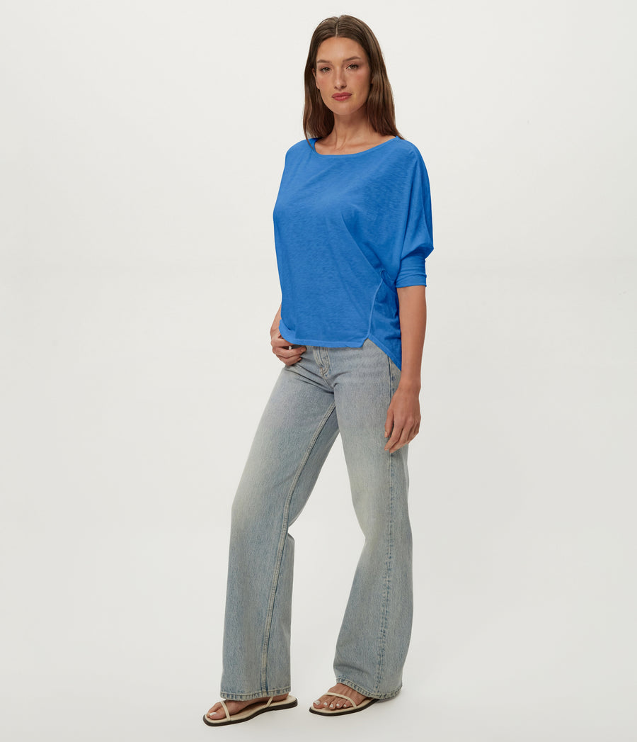 Selma Dolman Tee in BABY BLUE Blue Full Body View #BLUE RIBBON