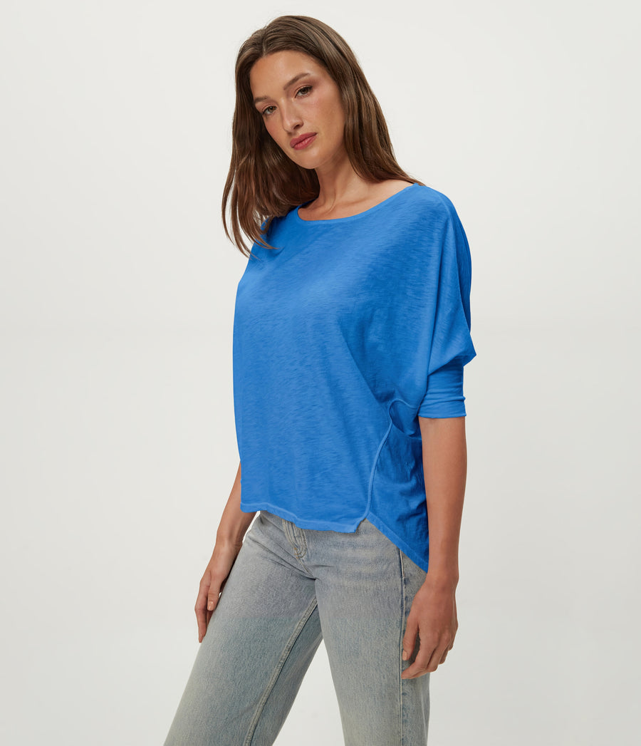 Selma Dolman Tee in BABY BLUE Blue Side View #BLUE RIBBON