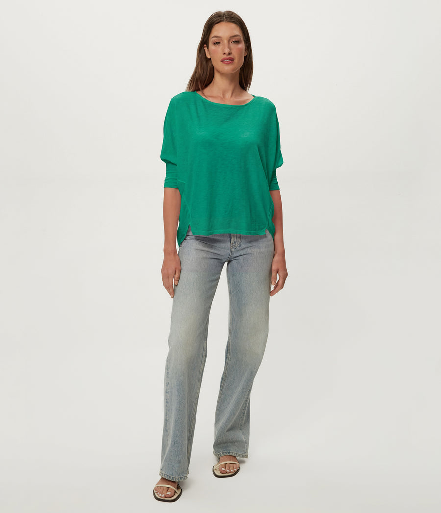 Selma Dolman Tee in MALDIVES Green Full Body View #MALDIVES