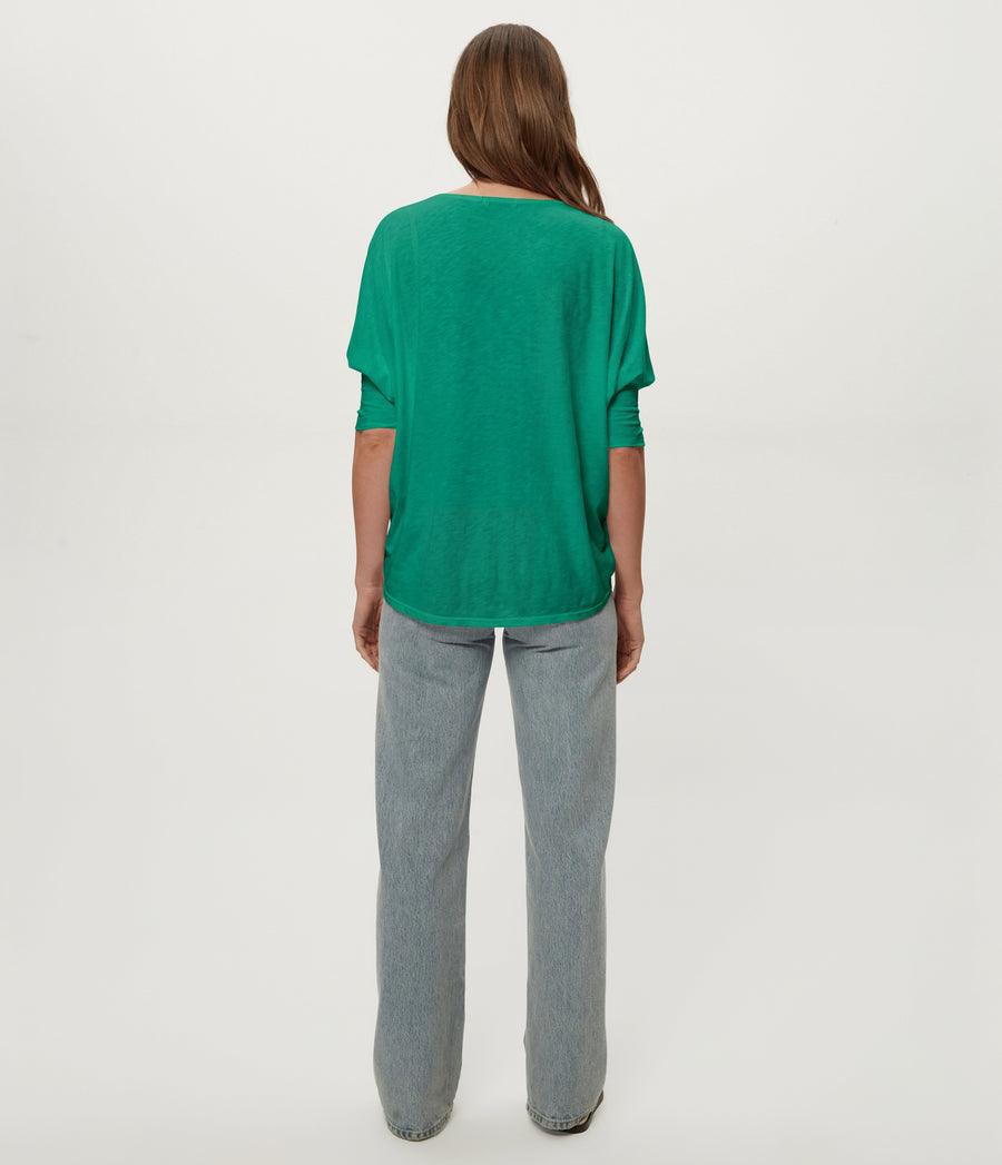 Selma Dolman Tee in MALDIVES Green Back View #MALDIVES