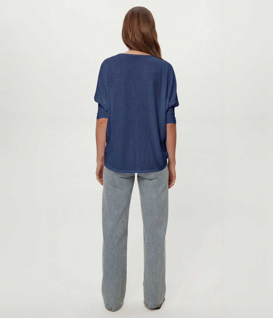 Selma Dolman Tee in Nocturnal Blue Back View  #NOCTURNAL