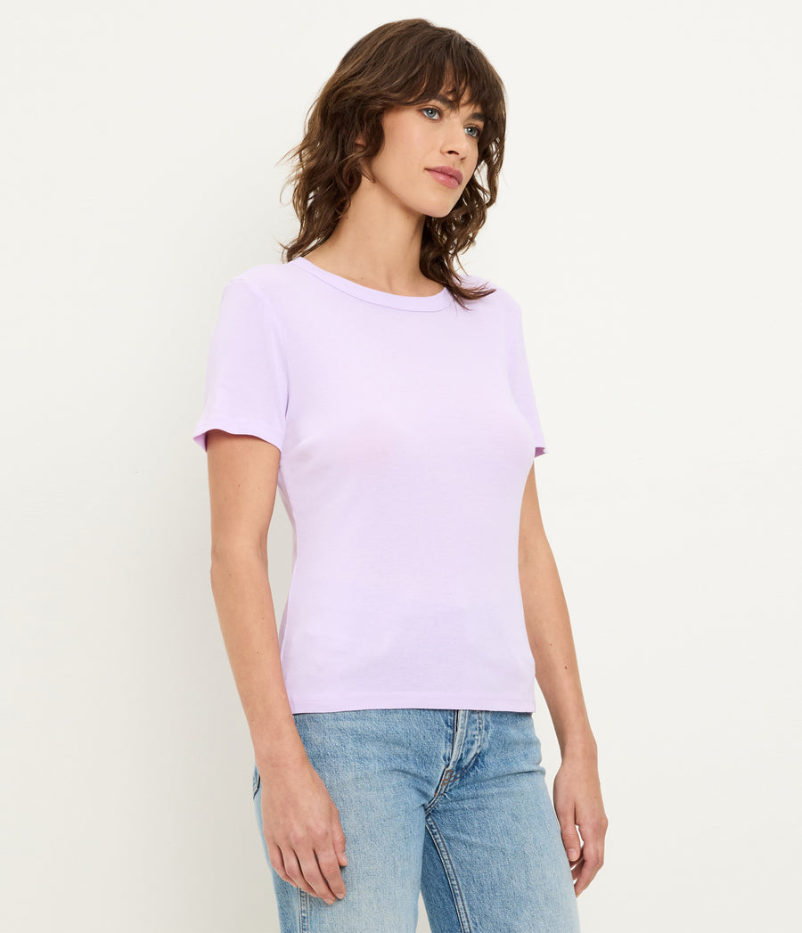 Mady Supima Tee in WHIMSY PURPLE Side View #WHIMSY