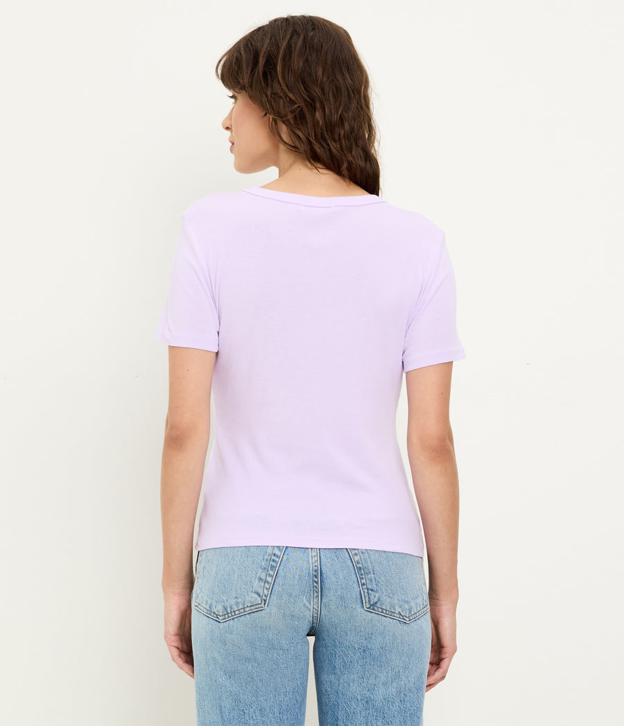 Mady Supima Tee in WHIMSY PURPLE Back View #WHIMSY