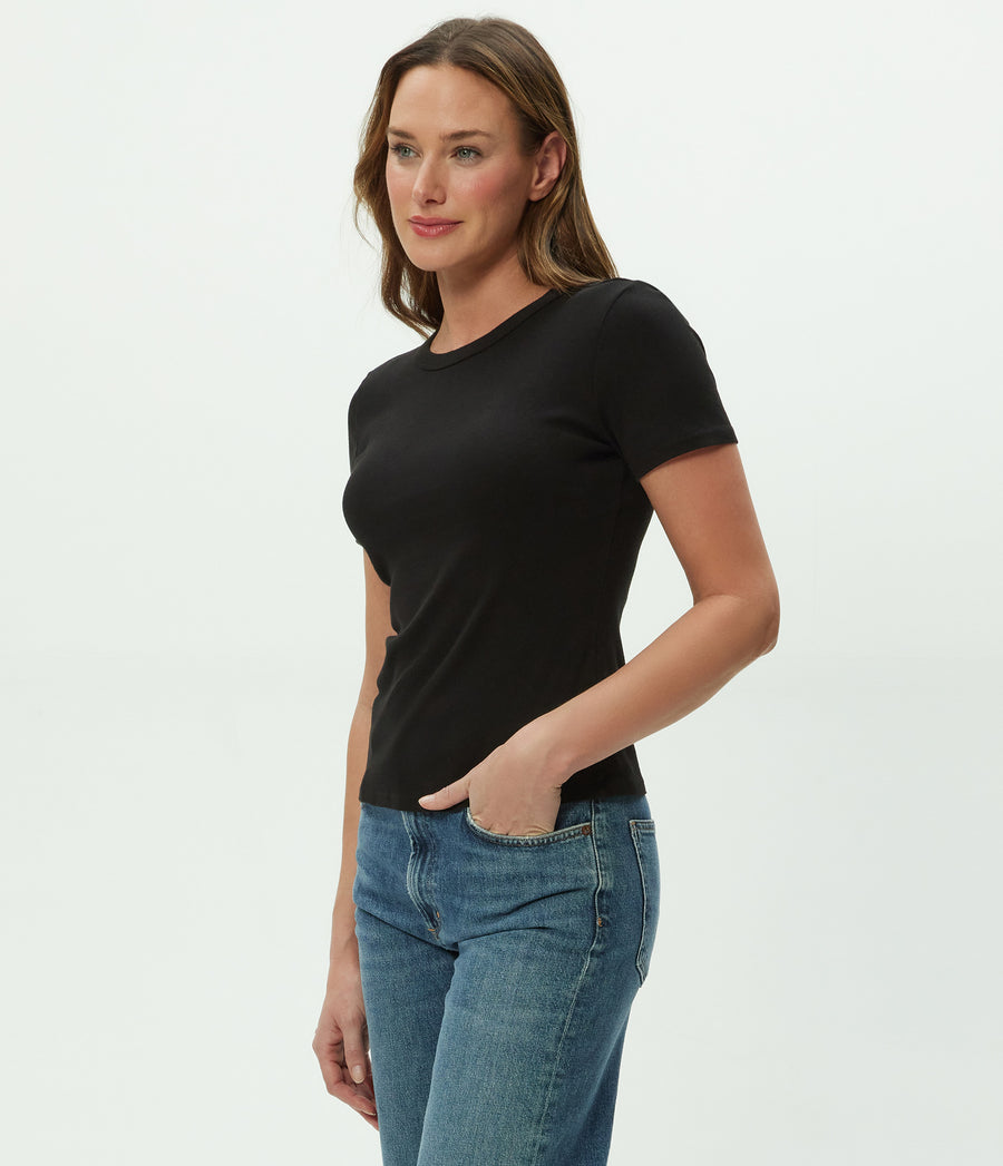 Mady Supima Tee in Black Side View #BLACK