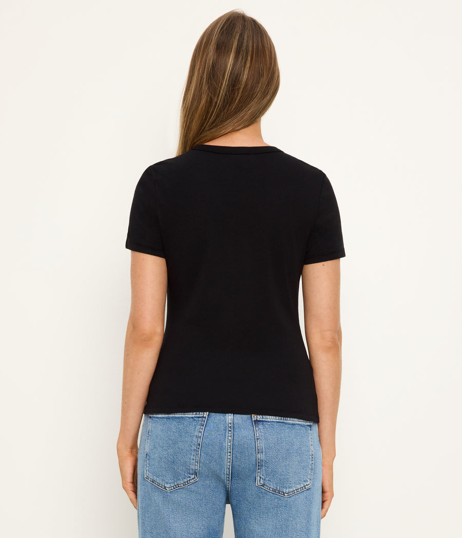 Mady Supima Tee in Black Back View  #BLACK