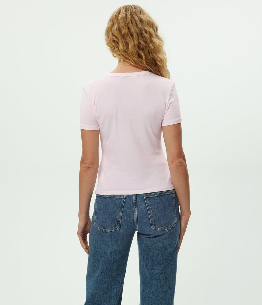 Mady Supima Tee in BLUSH Pink Back View #BLUSH