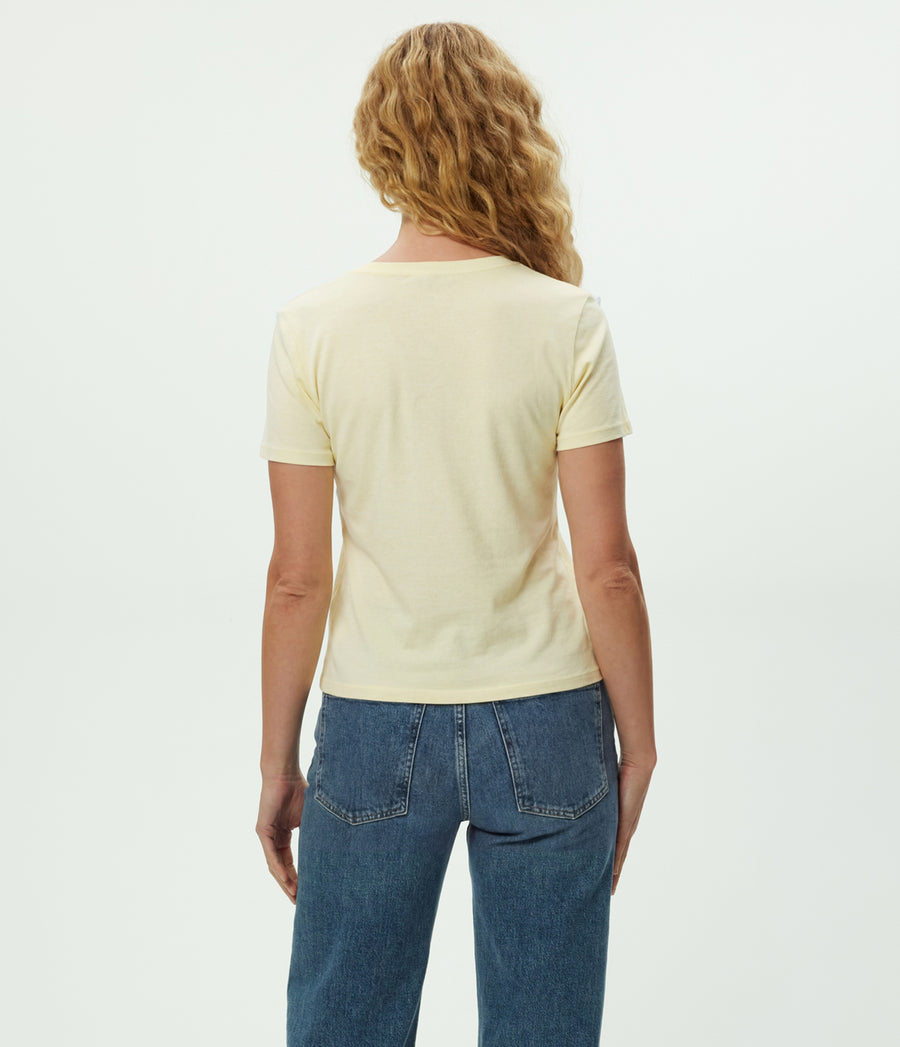 Mady Supima Tee in BUTTERCUP Yellow Back View #BUTTERCUP