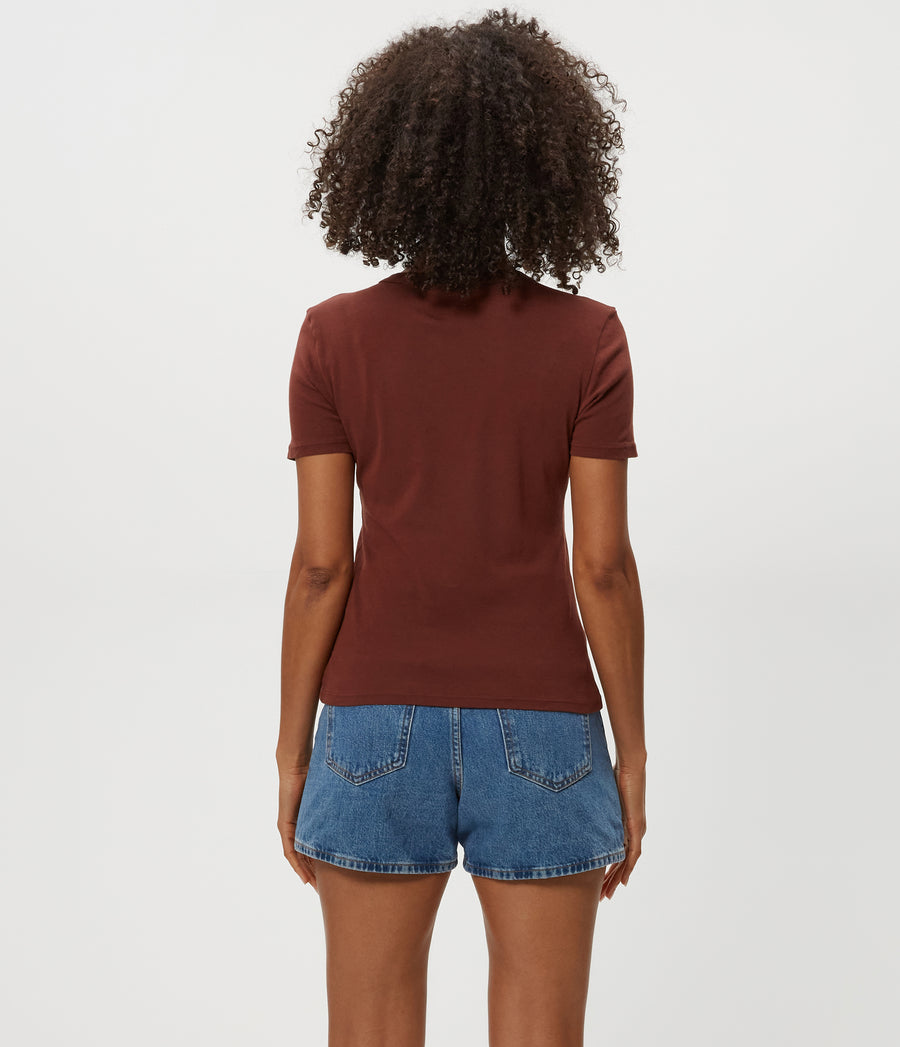Mady Supima Tee in ESPRESSO Brown Back View #ESPRESSO