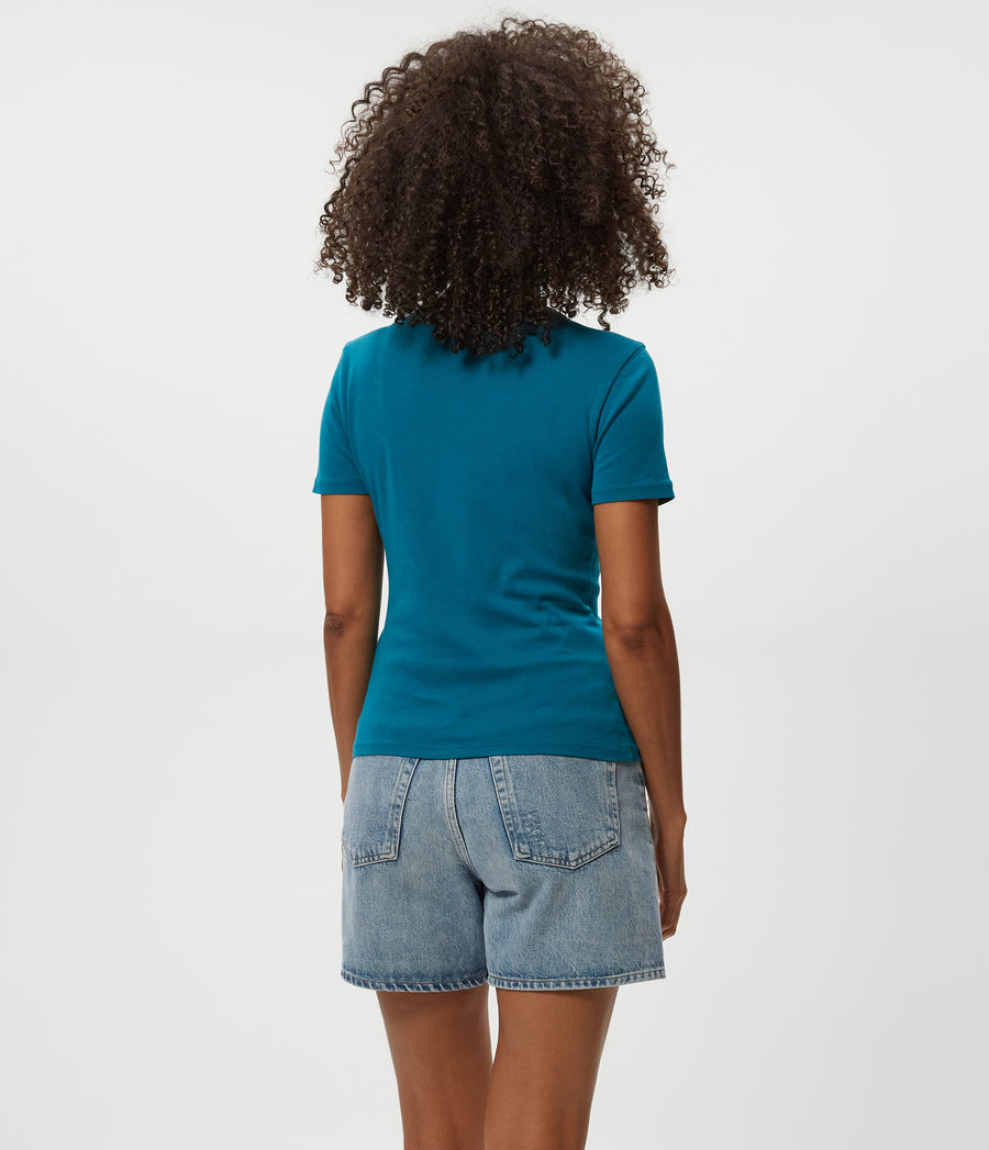 Mady Supima Tee in LAGOON GREEN Back View #LAGOON
