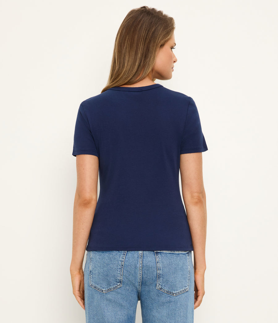 Mady Supima Tee in Nocturnal Blue Back View  #NOCTURNAL