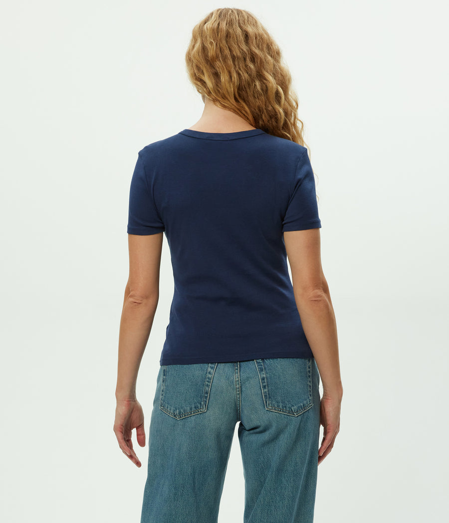 Mady Supima Tee in Nocturnal Blue Back View  #NOCTURNAL
