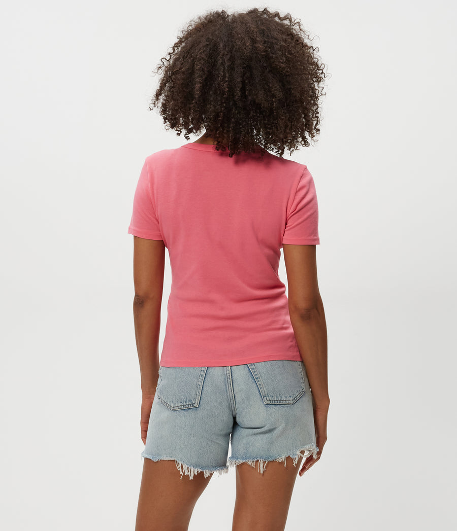 Mady Supima Tee in ZINNIA PINK Back View #ZINNIA