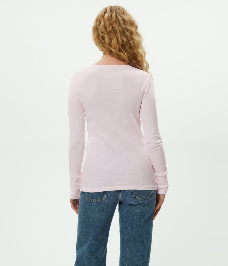 Legacy Supima Tee with Raw Edge in BLUSH Pink Back View #BLUSH