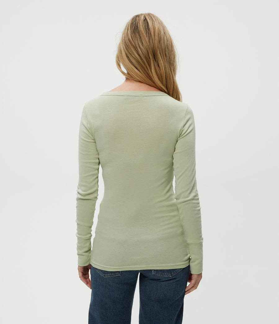 Legacy Supima Tee with Raw Edge in Seacrest Green Back View #SEACREST