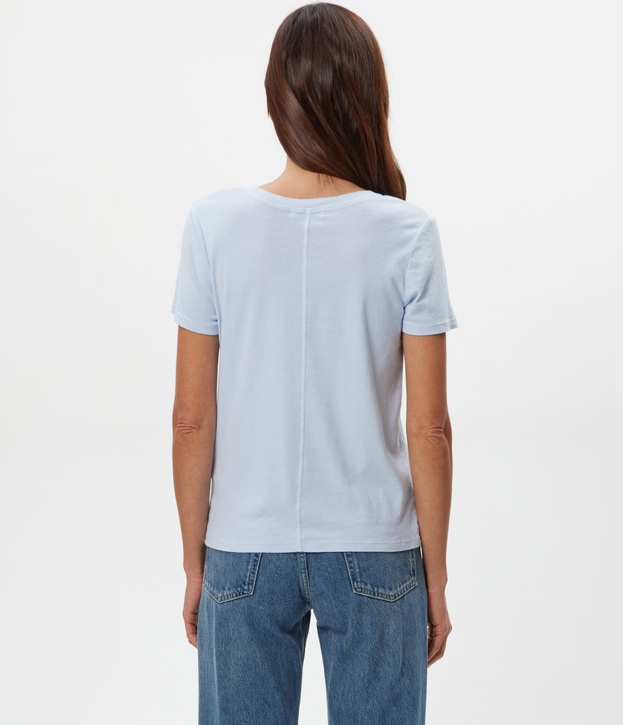 Dylan V-Neck Tee in SPLASH Blue  Back View #SPLASH
