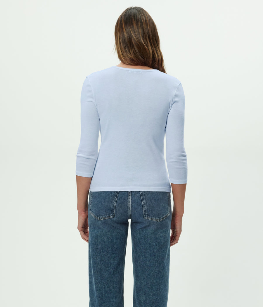 Dakota 3/4 Sleeve Tee in SPLASH Blue  Back View #SPLASH