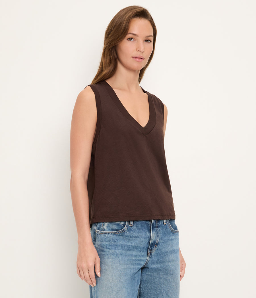 Ira Supima V-Neck Tank JAVA / XL