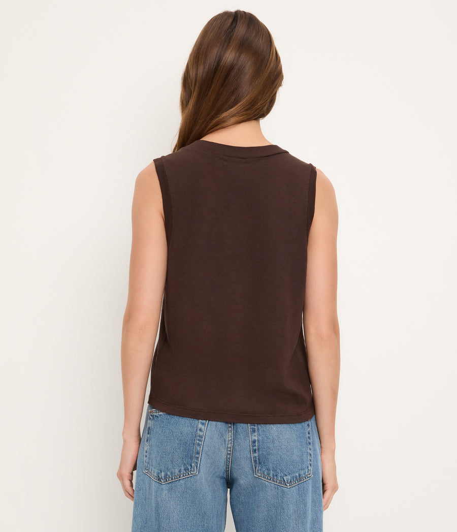 Ira Supima V-Neck Tank JAVA / XL