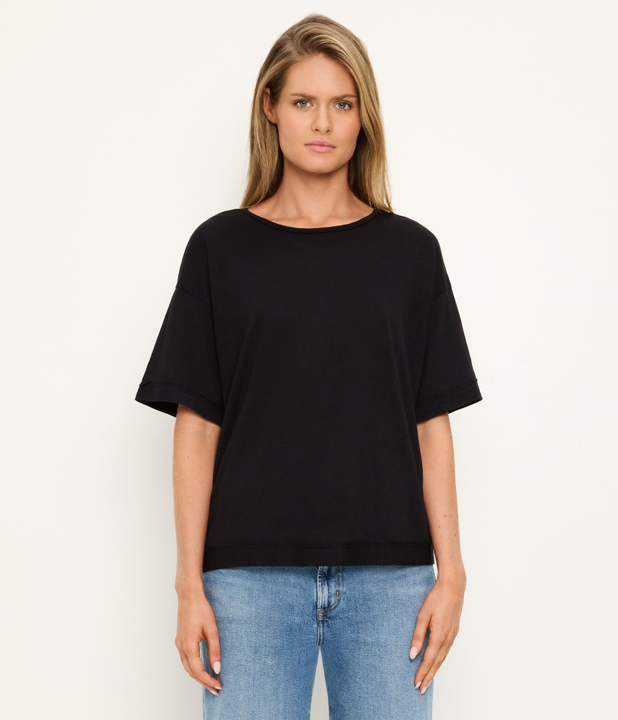Tilda Oversize Crewneck in Black Full Body View #BLACK
