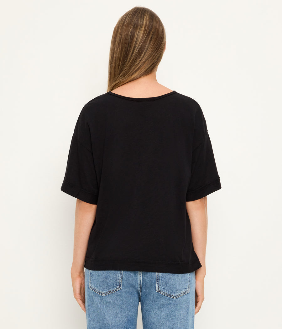 Tilda Oversize Crewneck in Black Back View  #BLACK