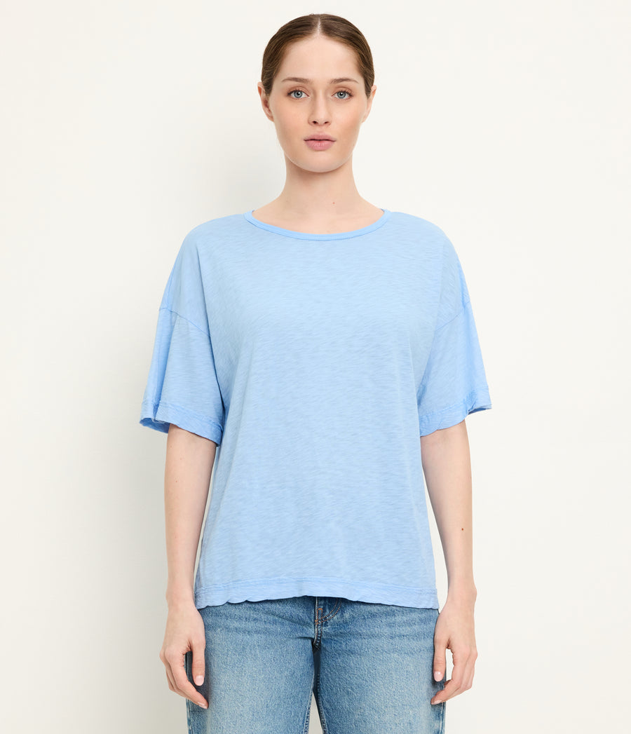Tilda Oversize Crewneck in SKY Blue Full Body View #SKY