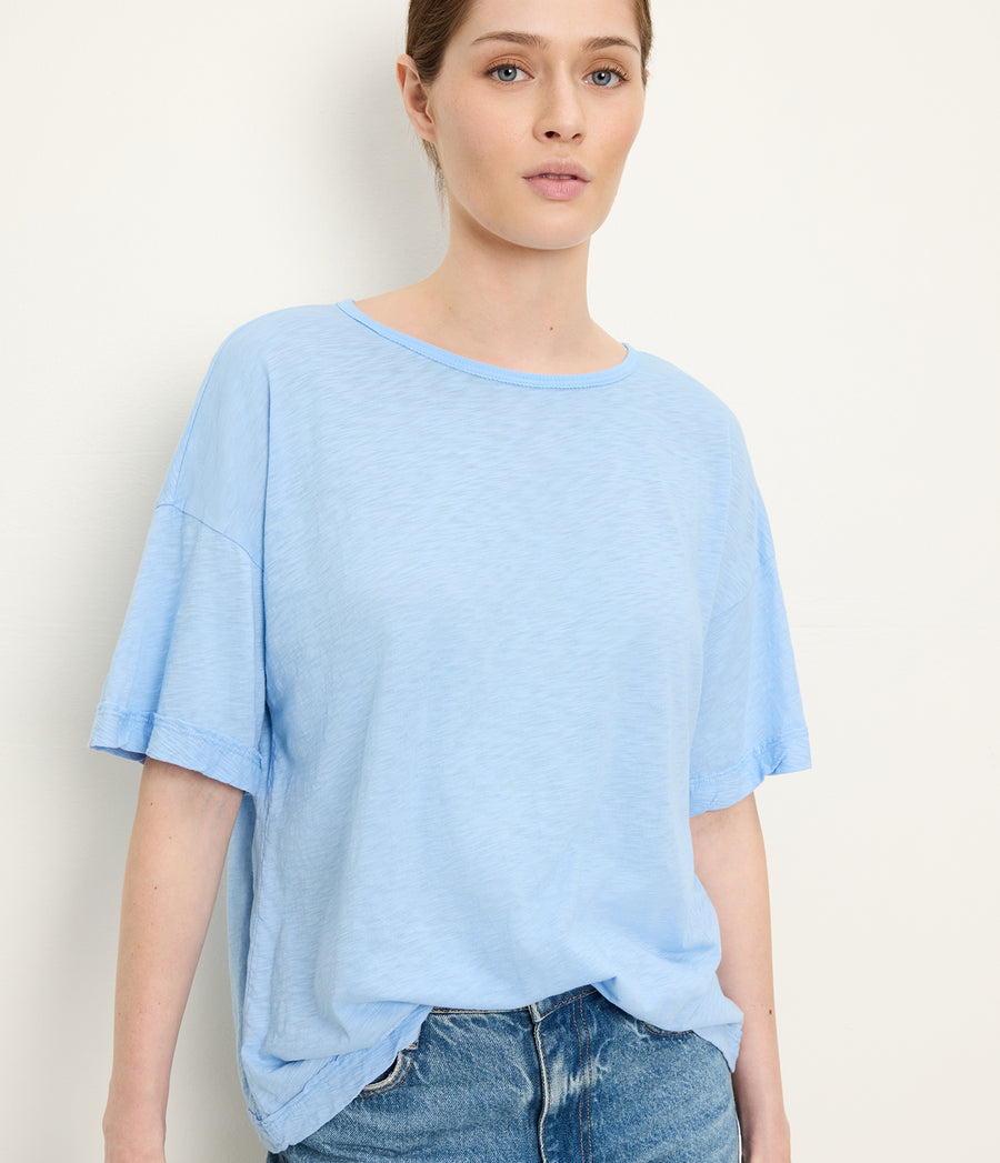 Tilda Oversize Crewneck in SKY Blue Close up View #SKY
