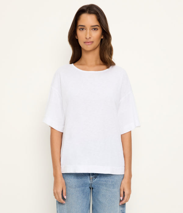 Tilda Oversize Crewneck in White Full Body View #WHITE