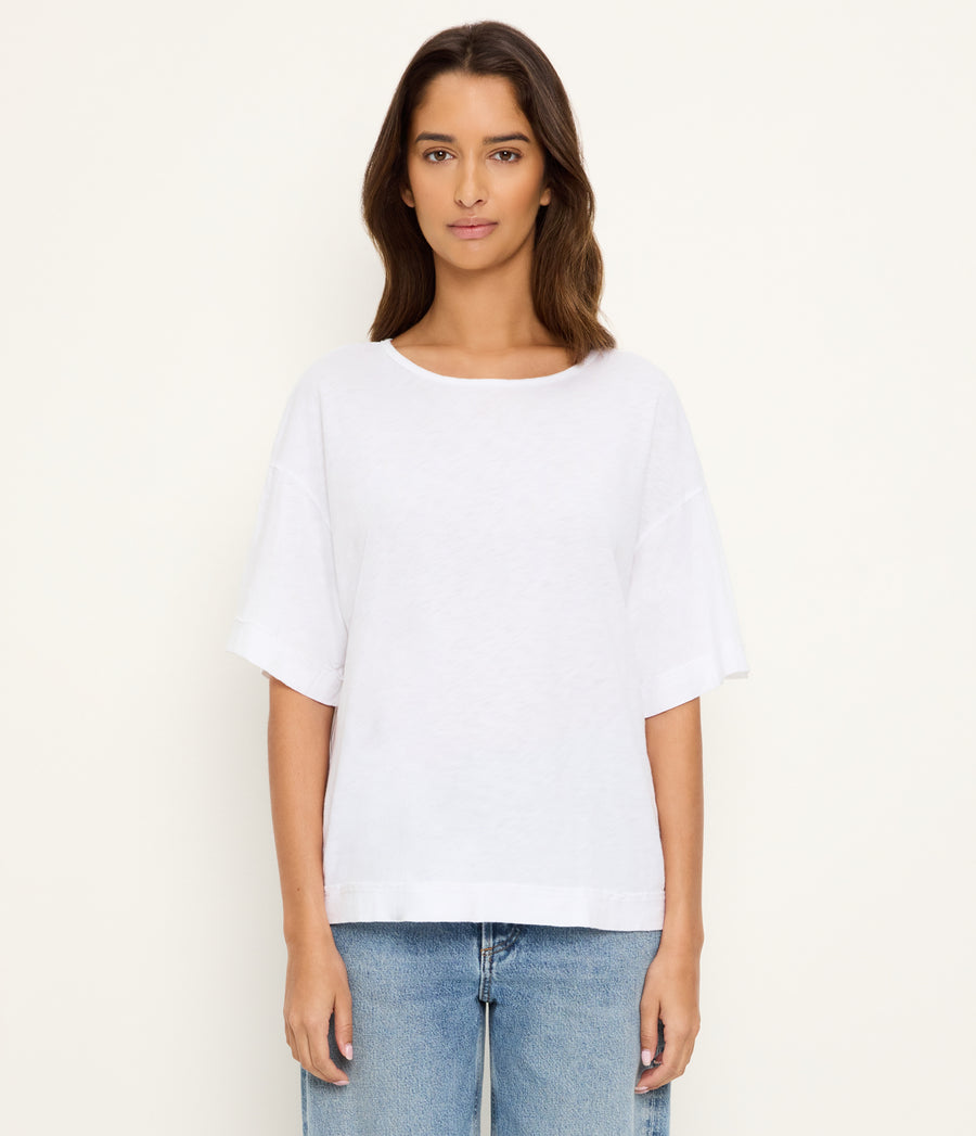 Tilda Oversize Crewneck in White Full Body View #WHITE