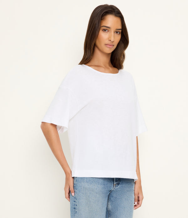 Tilda Oversize Crewneck in White Side View #WHITE