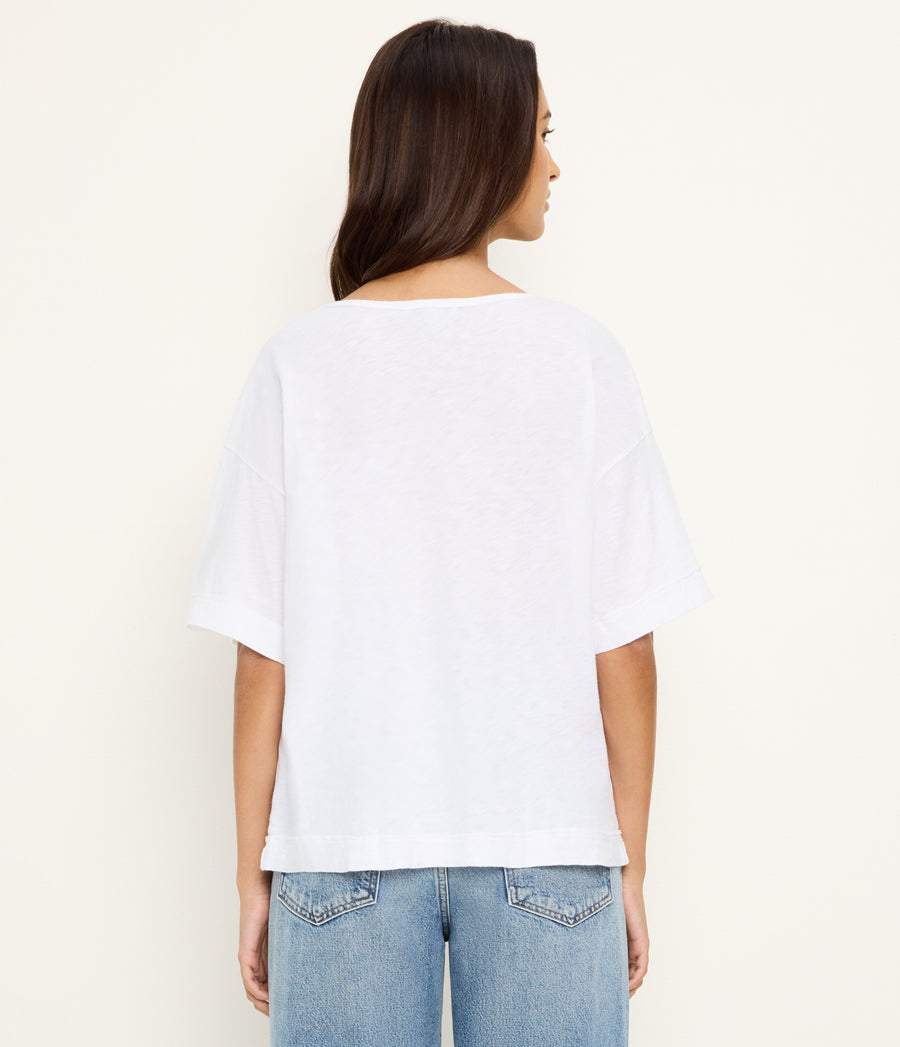 Tilda Oversize Crewneck in White Back View  #WHITE