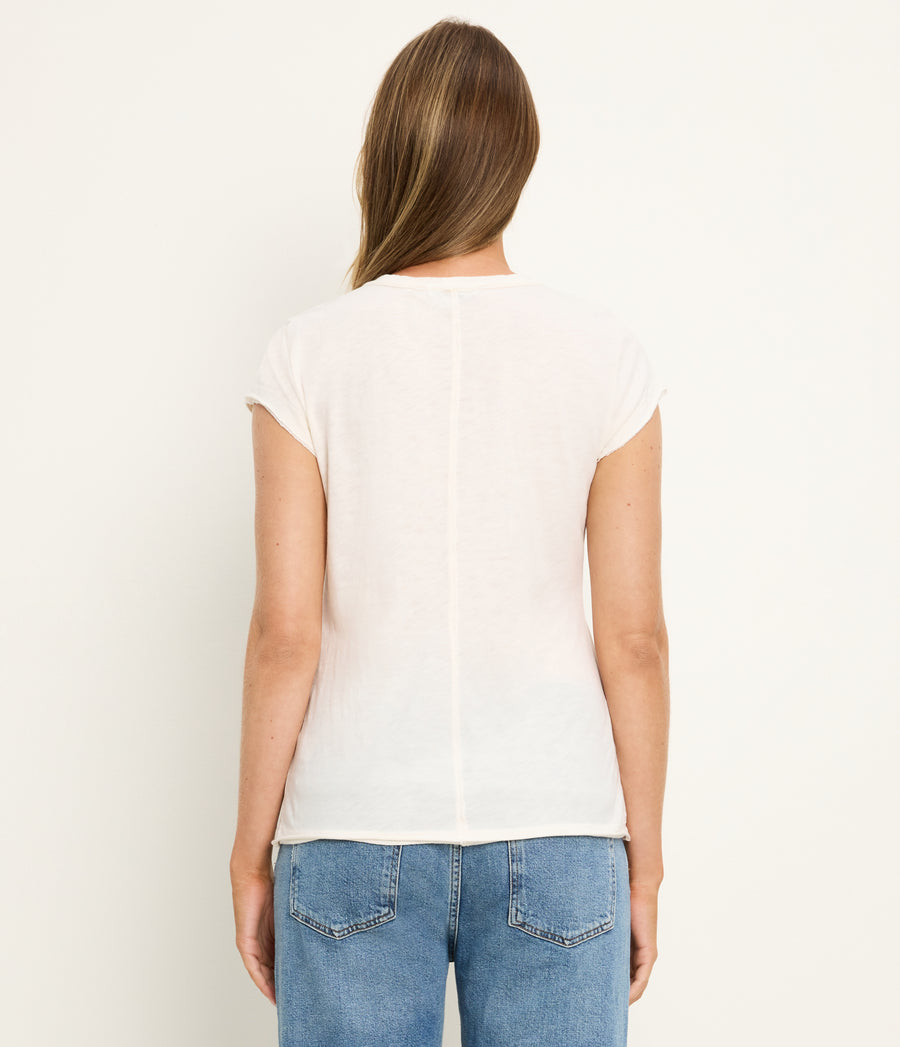 Trudy Supima Tee in Chalk White Back View #CHALK