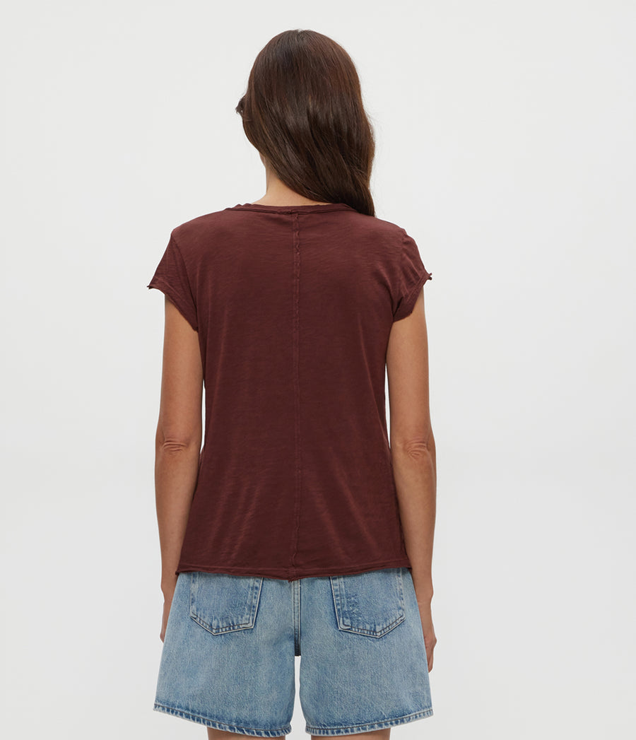 Trudy Supima Tee in ESPRESSO Brown Back View #ESPRESSO